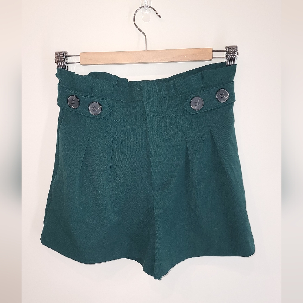 NWOT Zara Dark Green high waist shorts XS